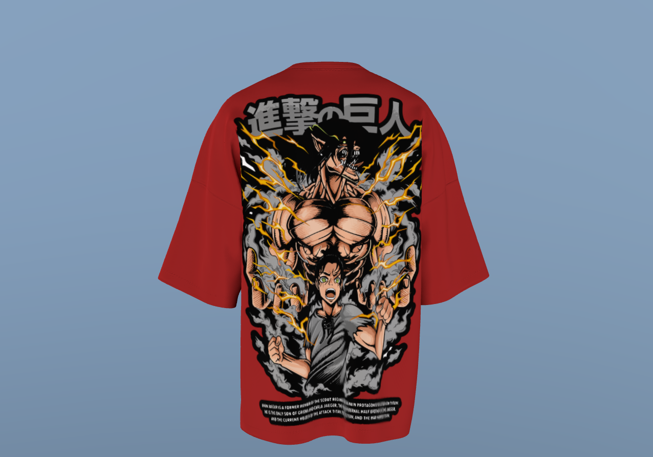 Eren Yeager Colossal Graphic Oversize T-Shirt